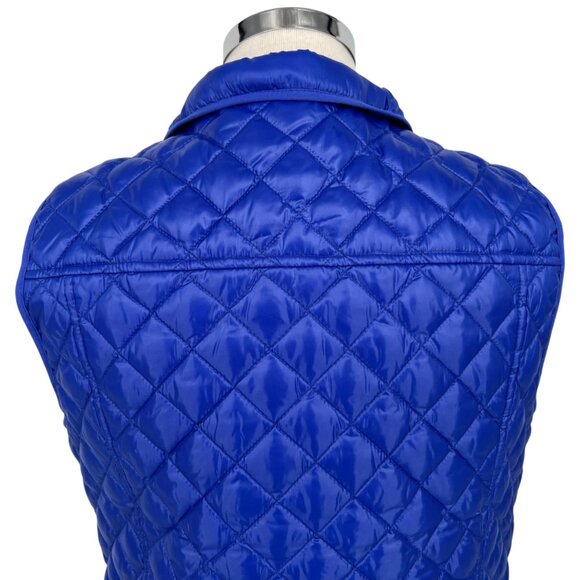 J.Crew Quilted Puffer Vest Bright Purple Blue Size Medium - Picture 7 of 16